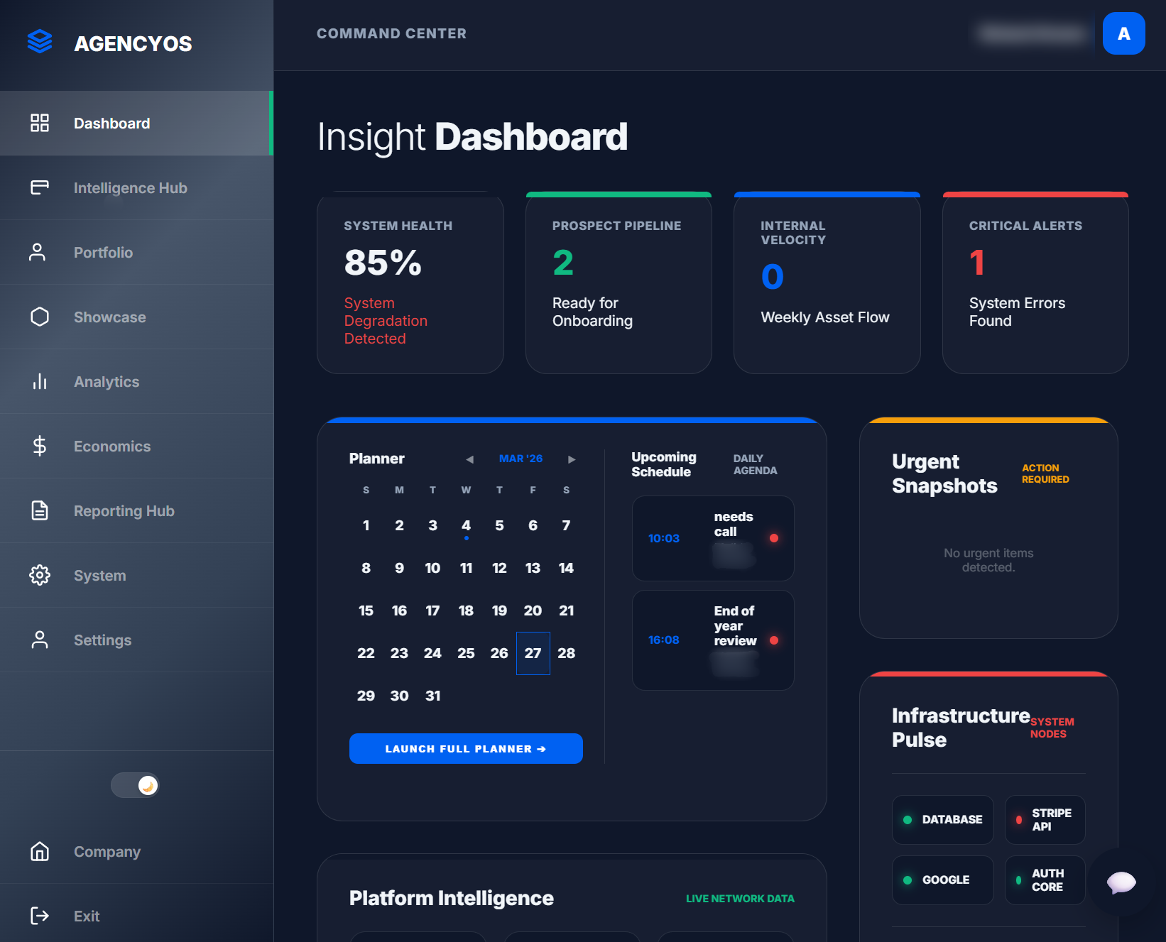 Project AgencyOS Dashboard
